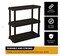 Large 3-Tier Shelving Unit, W36 x D18 x H38" Interlocking Multipurpose Garage Plastic Shelf Organizer, Black